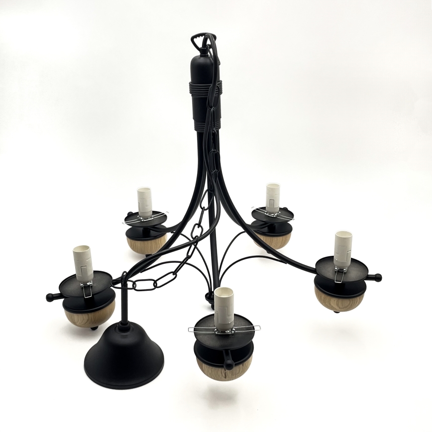 Brilagi - Hängeleuchte an Kette COTTAGE 5xE14/40W/230V Buche/braun