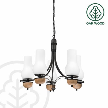 Brilagi - Hängeleuchte an Kette COTTAGE 5xE14/40W/230V Buche/weiß