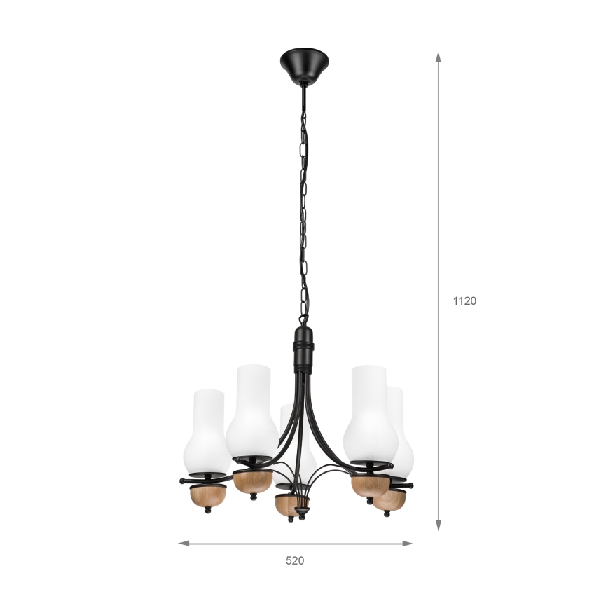 Brilagi - Hängeleuchte an Kette COTTAGE 5xE14/40W/230V Buche/weiß