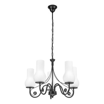Brilagi - Hängeleuchte an Kette COTTAGE 5xE14/40W/230V schwarz/weiß