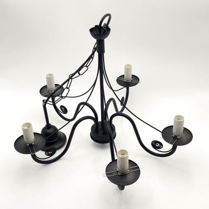 Brilagi - Hängeleuchte an Kette COTTAGE 5xE14/40W/230V schwarz/weiß
