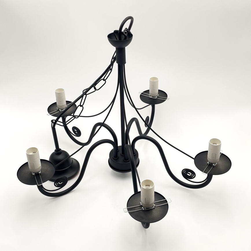 Brilagi - Hängeleuchte an Kette COTTAGE 5xE14/40W/230V schwarz/weiß