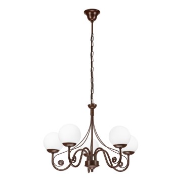 Brilagi - Hängeleuchte an Kette COTTAGE 5xG9/40W/230V braun/weiß