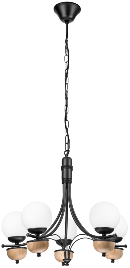 Brilagi - Hängeleuchte an Kette COTTAGE 5xG9/40W/230V Buche/weiß
