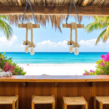 Brilagi - Hängeleuchte an Kette KOS 2xE27/60W/230V Buche