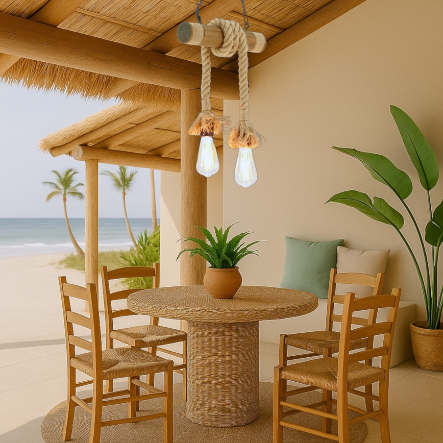 Brilagi - Hängeleuchte an Kette KOS 2xE27/60W/230V Buche