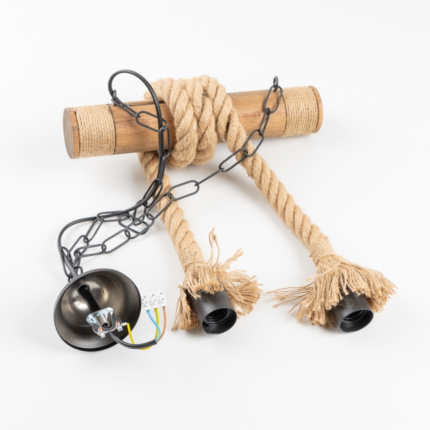 Brilagi - Hängeleuchte an Kette KOS 2xE27/60W/230V Buche