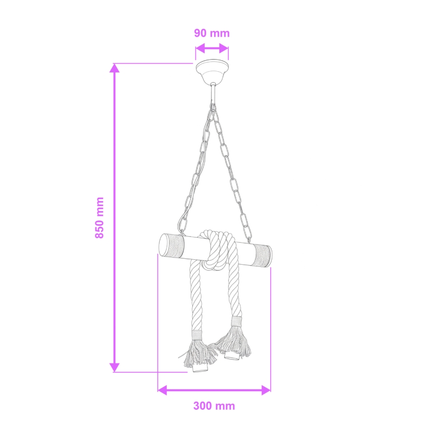 Brilagi - Hängeleuchte an Kette KOS 2xE27/60W/230V Buche