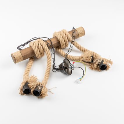 Brilagi - Hängeleuchte an Kette KOS 4xE27/60W/230V Buche