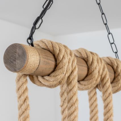 Brilagi - Hängeleuchte an Kette KOS 6xE27/60W/230V Buche