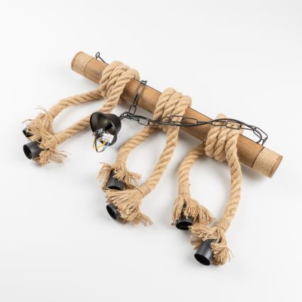 Brilagi - Hängeleuchte an Kette KOS 6xE27/60W/230V Buche