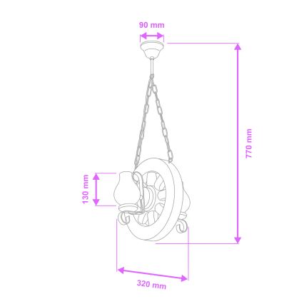 Brilagi - Hängeleuchte an Kette ROATA 2xE14/40W/230V Buche