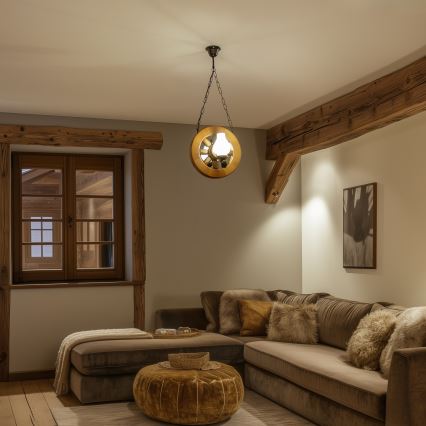 Brilagi - Hängeleuchte an Kette ROATA 2xE14/40W/230V Buche/Walnuss