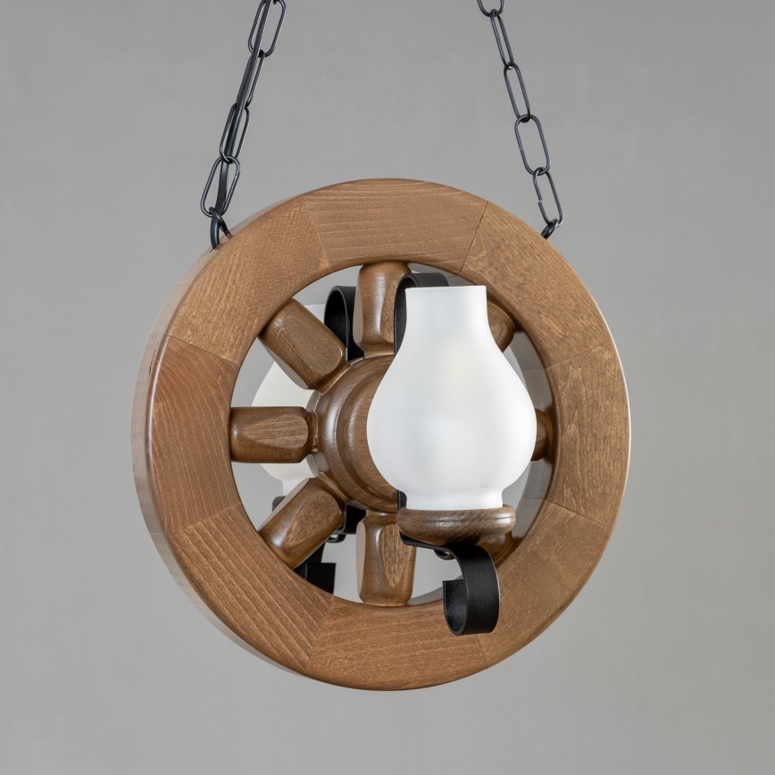 Brilagi - Hängeleuchte an Kette ROATA 2xE14/40W/230V Buche/Walnuss