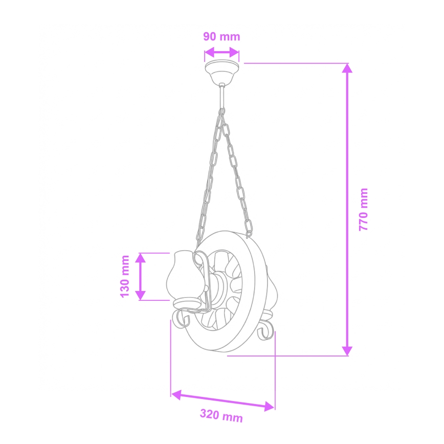 Brilagi - Hängeleuchte an Kette ROATA 2xE14/40W/230V Buche/Walnuss