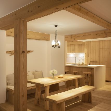 Brilagi - Hängeleuchte an Kette RUSTIC 2xE14/40W/230V Buche