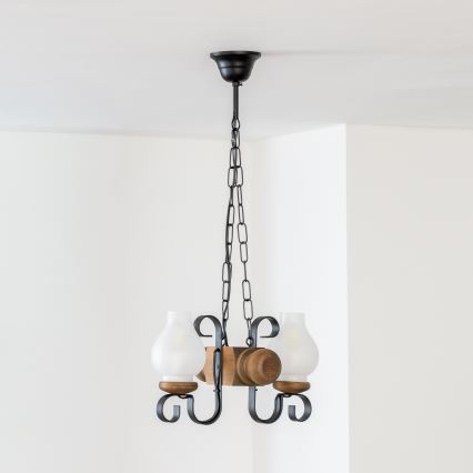 Brilagi - Hängeleuchte an Kette RUSTIC 2xE14/40W/230V Buche