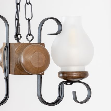 Brilagi - Hängeleuchte an Kette RUSTIC 2xE14/40W/230V Buche/Walnuss