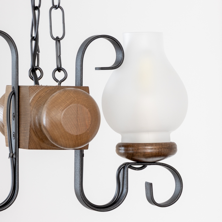 Brilagi - Hängeleuchte an Kette RUSTIC 2xE14/40W/230V Buche/Walnuss