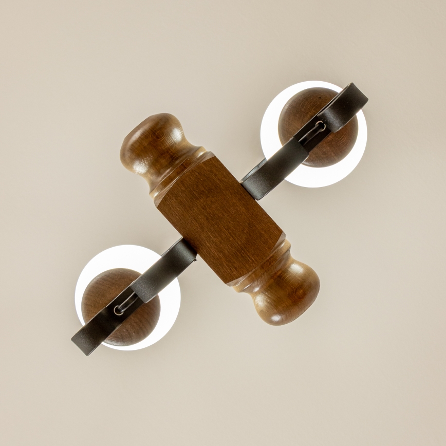 Brilagi - Hängeleuchte an Kette RUSTIC 2xE14/40W/230V Buche/Walnuss