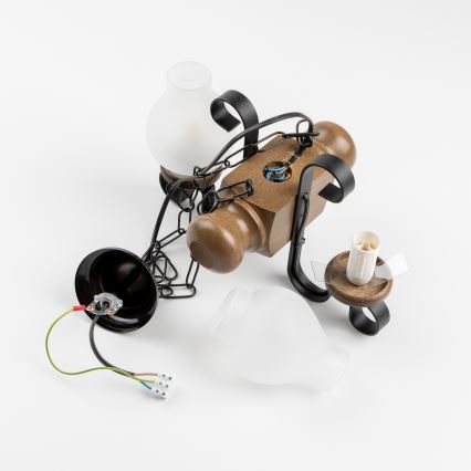 Brilagi - Hängeleuchte an Kette RUSTIC 2xE14/40W/230V Buche/Walnuss