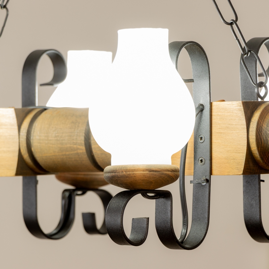 Brilagi - Hängeleuchte an Kette RUSTIC 4xE14/40W/230V Buche