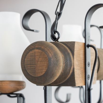 Brilagi - Hängeleuchte an Kette RUSTIC 4xE14/40W/230V Buche