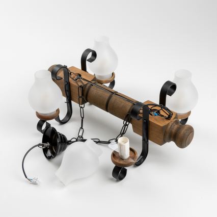 Brilagi - Hängeleuchte an Kette RUSTIC 4xE14/40W/230V Buche