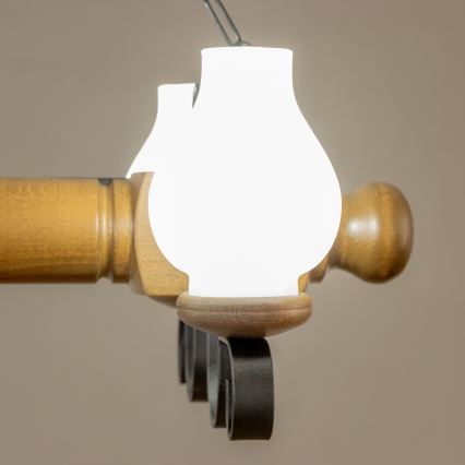 Brilagi - Hängeleuchte an Kette RUSTIC 4xE14/40W/230V Buche/Walnuss