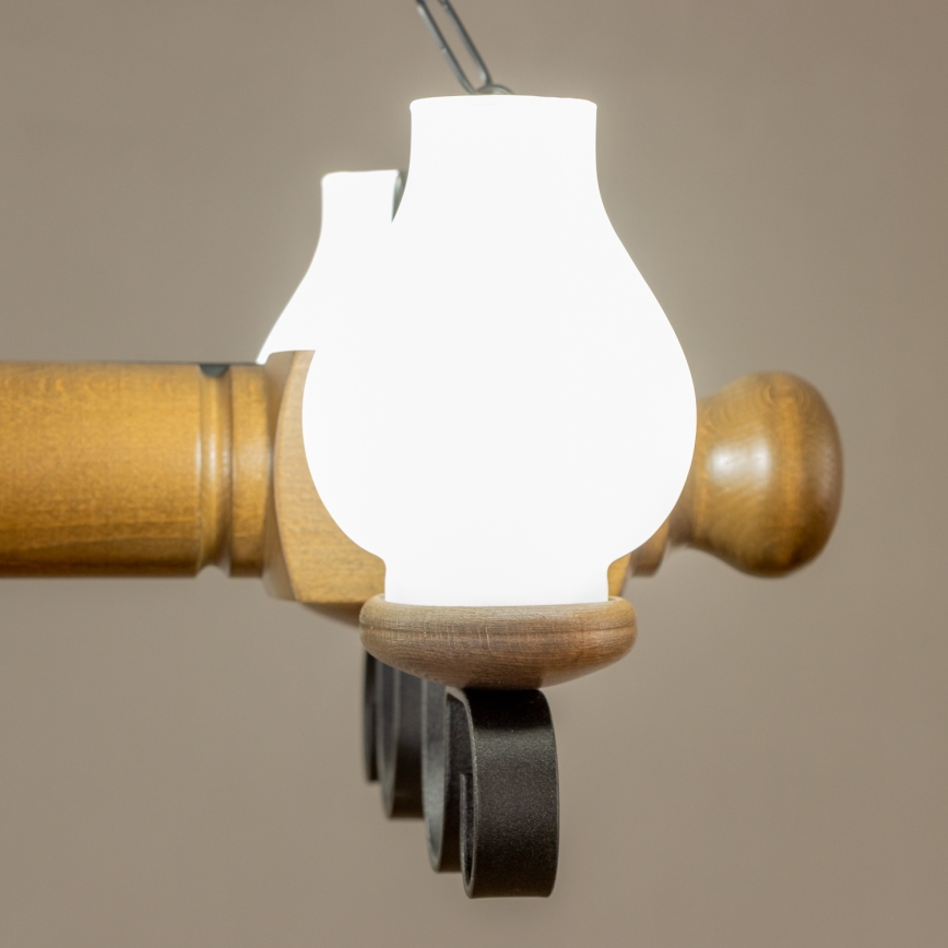 Brilagi - Hängeleuchte an Kette RUSTIC 4xE14/40W/230V Buche/Walnuss