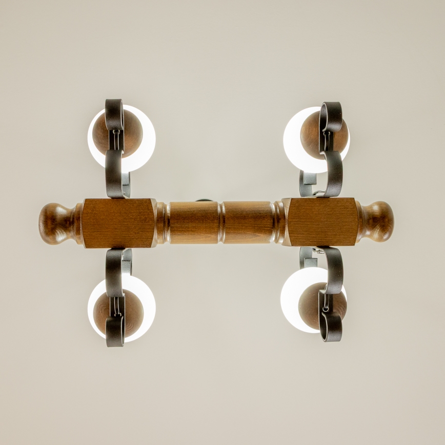 Brilagi - Hängeleuchte an Kette RUSTIC 4xE14/40W/230V Buche/Walnuss