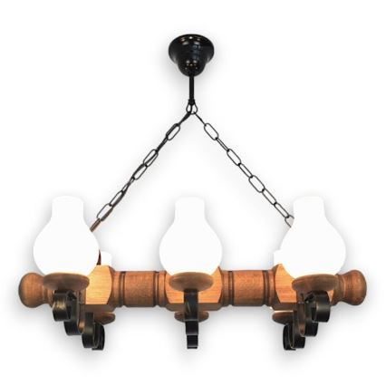 Brilagi - Hängeleuchte an Kette RUSTIC 6xE14/40W/230V Buche