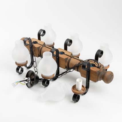 Brilagi - Hängeleuchte an Kette RUSTIC 6xE14/40W/230V Buche