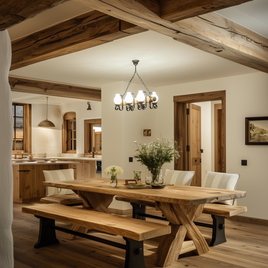 Brilagi - Hängeleuchte an Kette RUSTIC 6xE14/40W/230V Buche/Walnuss