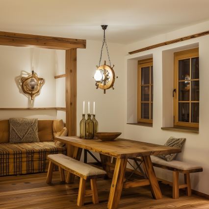 Brilagi - Hängeleuchte an Kette TIMONA 2xE14/40W/230V Buche