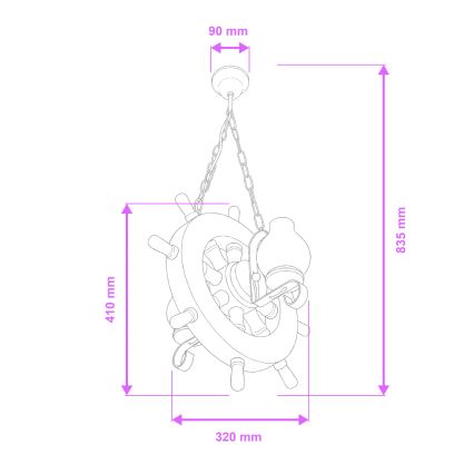 Brilagi - Hängeleuchte an Kette TIMONA 2xE14/40W/230V Buche