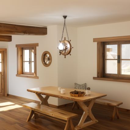 Brilagi - Hängeleuchte an Kette TIMONA 2xE14/40W/230V Buche/Walnuss