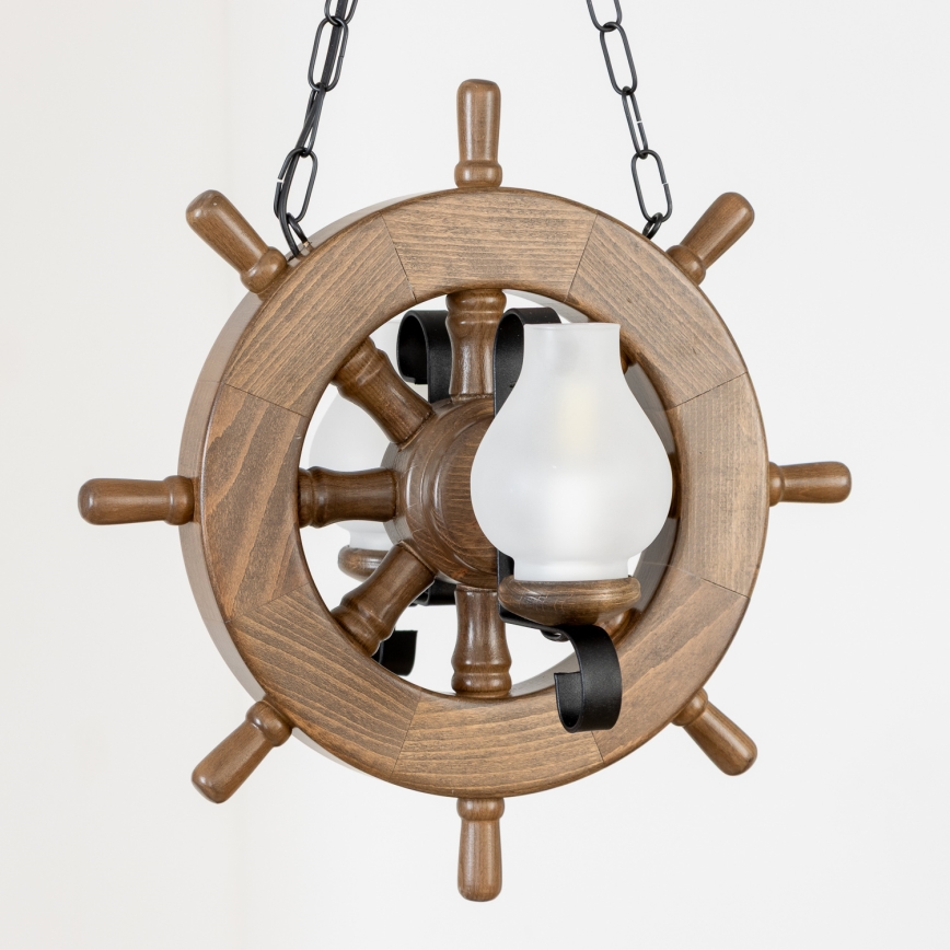 Brilagi - Hängeleuchte an Kette TIMONA 2xE14/40W/230V Buche/Walnuss