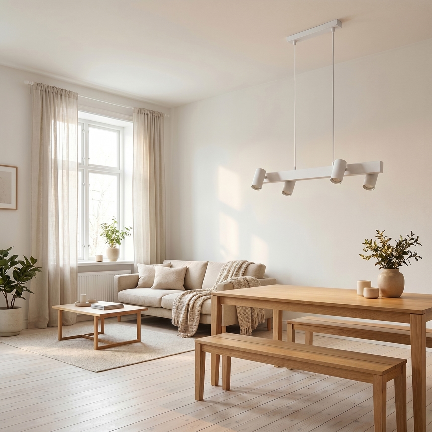 Brilagi - Hängeleuchte an Stahlseil SELE 4xGU10/30W/230V weiß