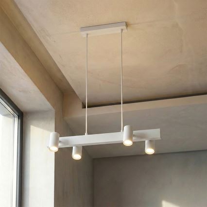 Brilagi - Hängeleuchte an Stahlseil SELE 4xGU10/30W/230V weiß