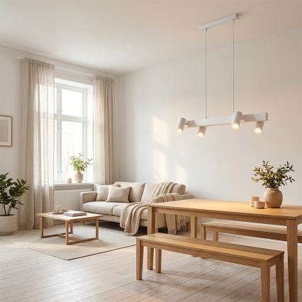 Brilagi - Hängeleuchte an Stahlseil SELE 4xGU10/30W/230V weiß