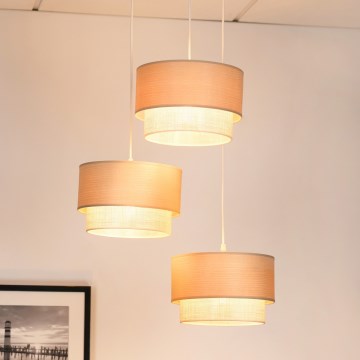 Brilagi - Hängeleuchte ARIZONA BOHO 3xE27/15W/230V beige/weiß