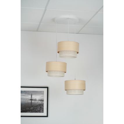 Brilagi - Hängeleuchte ARIZONA BOHO 3xE27/15W/230V beige/weiß