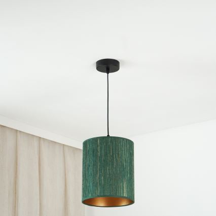 Brilagi - Hängeleuchte BOSTON ROLLER 1xE27/15W/230V d 21 cm Stroh grün/golden