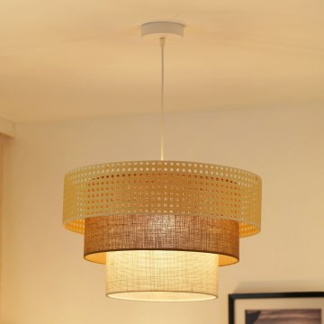 Brilagi - Hängeleuchte CEDAR LUNETA 1xE27/15W/230V d 45 cm beige/braun/cremefarben