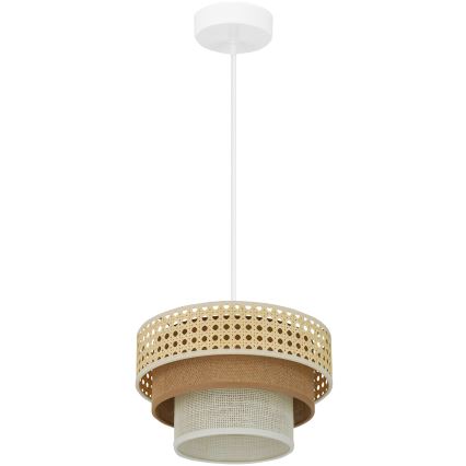 Brilagi - Hängeleuchte an Kabel CEDAR LUNETA 1xE27/15W/230V Ø 25 cm Rattan/Braun/Creme