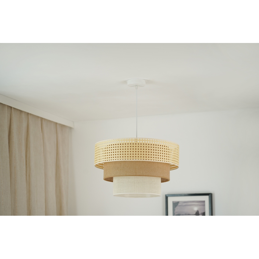 Brilagi - Hängeleuchte an Kabel CEDAR LUNETA 1xE27/15W/230V Ø 45 cm Rattan/braun/creme