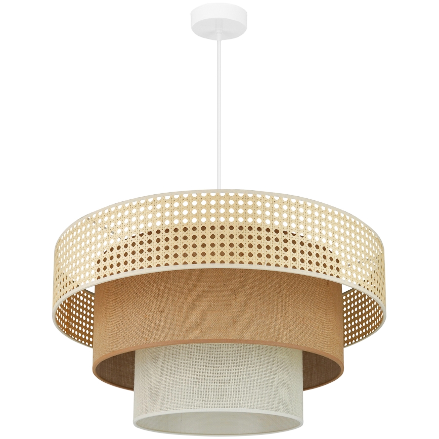 Brilagi - Hängeleuchte an Kabel CEDAR LUNETA 1xE27/15W/230V Ø 60 cm Rattan/braun/creme