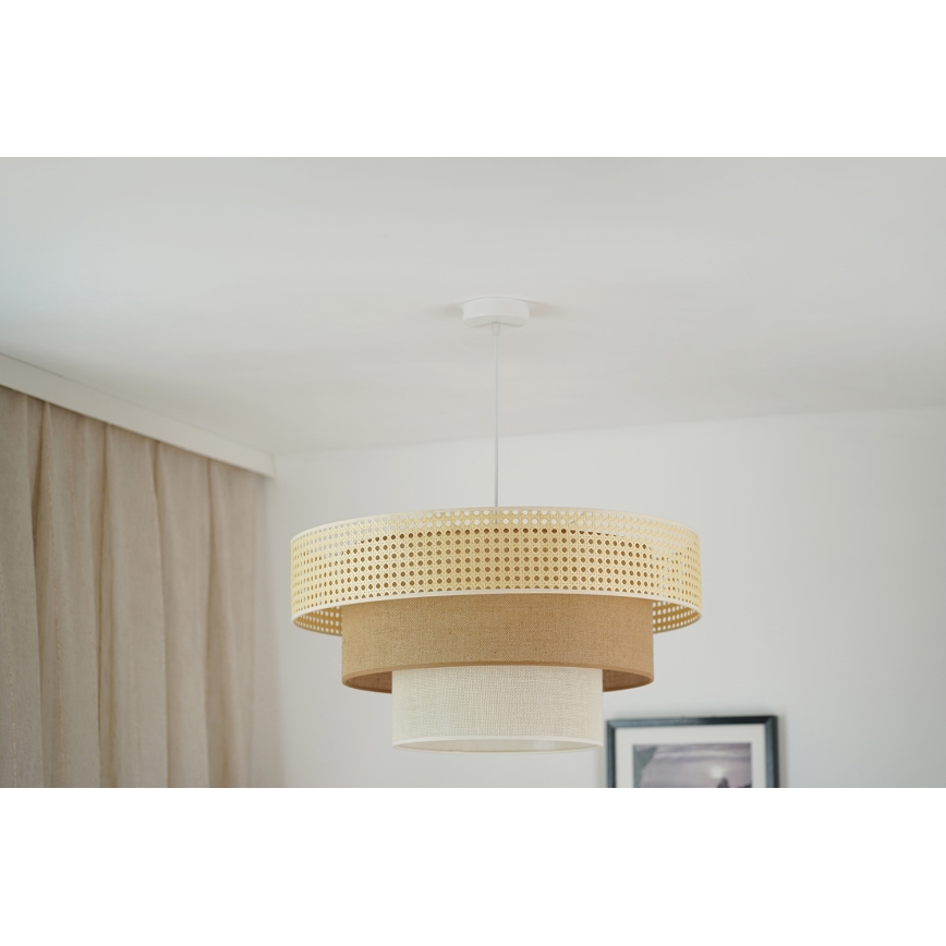 Brilagi - Hängeleuchte an Kabel CEDAR LUNETA 1xE27/15W/230V Ø 60 cm Rattan/braun/creme
