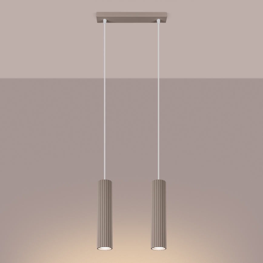 Brilagi - Hängeleuchte CRESTO 2xGU10/10W/230V taupe